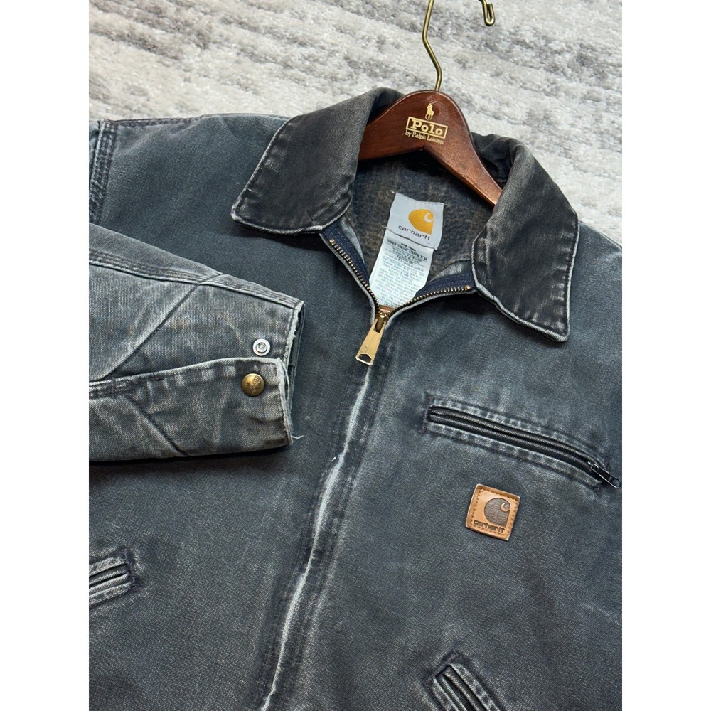 VTG Carhartt Detroit Jacket Men Medium Petrol Blue J97 PTL Rare Distressed USA
